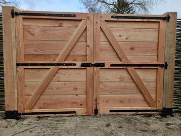 Wilgentenen schutting : Ambachtelijk handgevlochten, Tuin en Terras, Nieuw, 200 cm of meer, Looppoort, 150 tot 200 cm