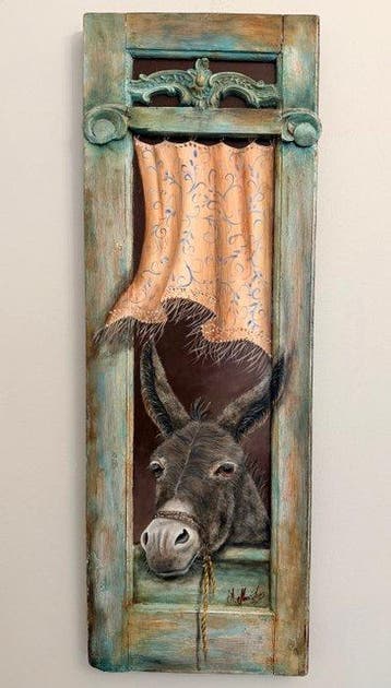 Décoration murale - Trompe-lœil - Grèce - Vieux volet en