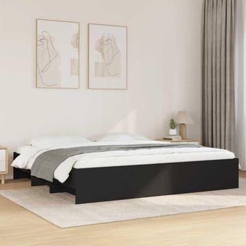 vidaXL Bedframe zonder matras 180x200 cm spaanplaat zwart, Verzenden, Nieuw