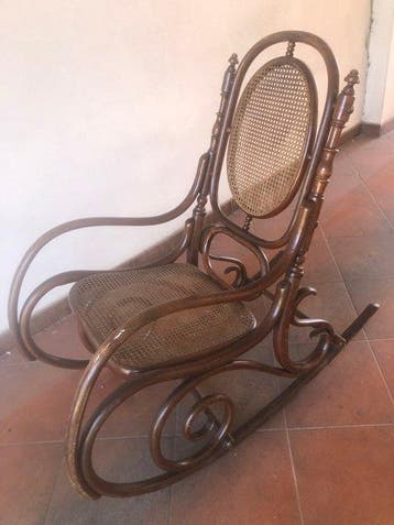 Stoel - hard hout - Schommelstoel - Thonet-stijl