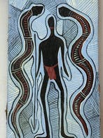Pièce de peinture aborigène tant désirée, lune des