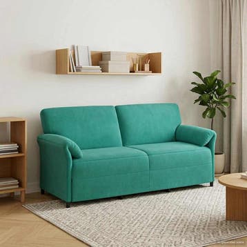 vidaXL 3-Zits Sofa Turquoise 198 x 83 x 95 cm Fluweel, Huis en Inrichting, Zetels | Zetels, Verzenden, Nieuw