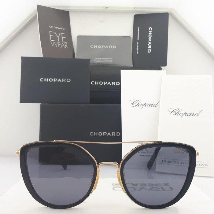 Chopard - Cat Eye Black and Gold Tone Metal with Ceramica, Handtassen en Accessoires, Zonnebrillen en Brillen | Dames