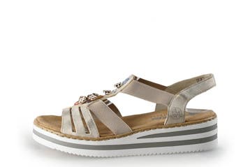 Rieker Sandalen in maat 38 Beige, Verzenden, Beige, Sandalen of Muiltjes, Zo goed als nieuw