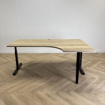 hoekbureau (rechts) 180x120 cm + kabeldoorvoer,  natuur