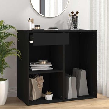 vidaXL Cosmeticakast 80x40x75 cm bewerkt hout zwart, Verzenden, Nieuw