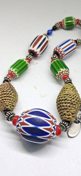 Ketting met rozetparels en brons - Italië, Antiquités & Art, Art | Art non-occidental