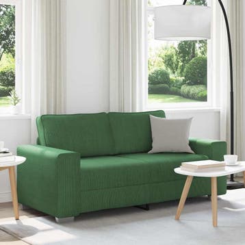 vidaXL Loveseat Sofa Donkergroen 180x77x82 cm Corduroy Stof, Verzenden