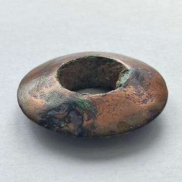 Chinois ancien Bronze Rituel de voyage Bi Disc - Puissance