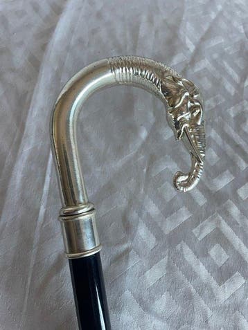 Wandelstok - Zilveren laminaat - Olifant