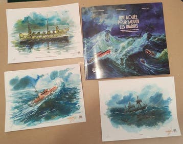 Une Bouée pour sauver les marins + dédicace + ex-libris - B, Boeken, Stripverhalen, Nieuw
