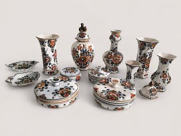 Gouda Holland - Tafelservies (12) - Keramiek - Polychroom