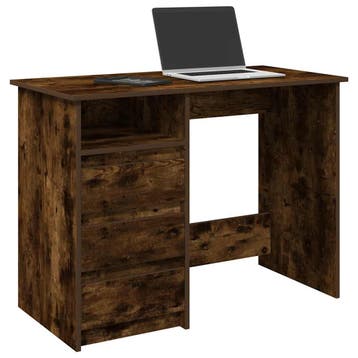 vidaXL Bureau 102x50x75 cm bewerkt hout gerookt eikenkleurig, Verzenden
