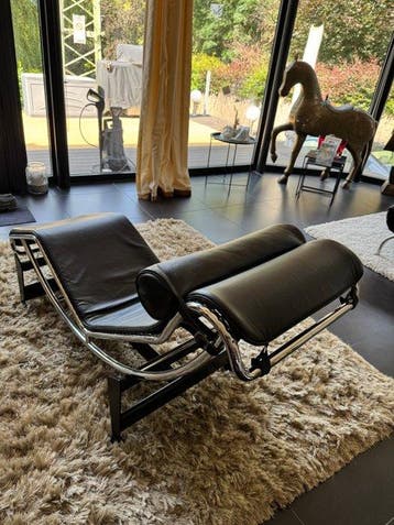 Cassina - Le Corbusier - Fauteuil - LC4 - Acier, Cuir, Bois