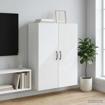 vidaXL Wandkast Wit 66 x 34,5 x 90 cm Bewerkt hout, Verzenden, Nieuw