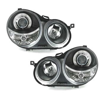 PHARES VOLKSWAGEN VW POLO 9N 01-05 ANGEL EYES FOND NOIR, Verzenden