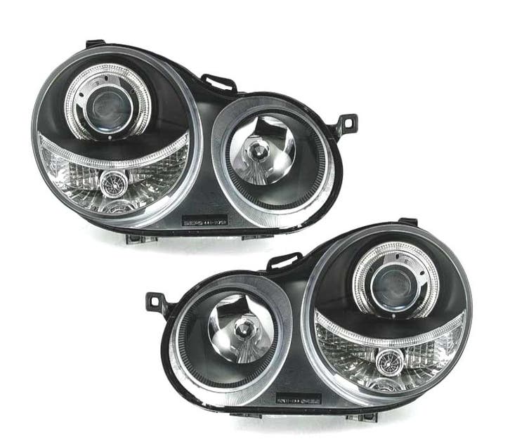 PHARES VOLKSWAGEN VW POLO 9N 01-05 ANGEL EYES FOND NOIR, Autos : Pièces & Accessoires, Éclairage, Envoi