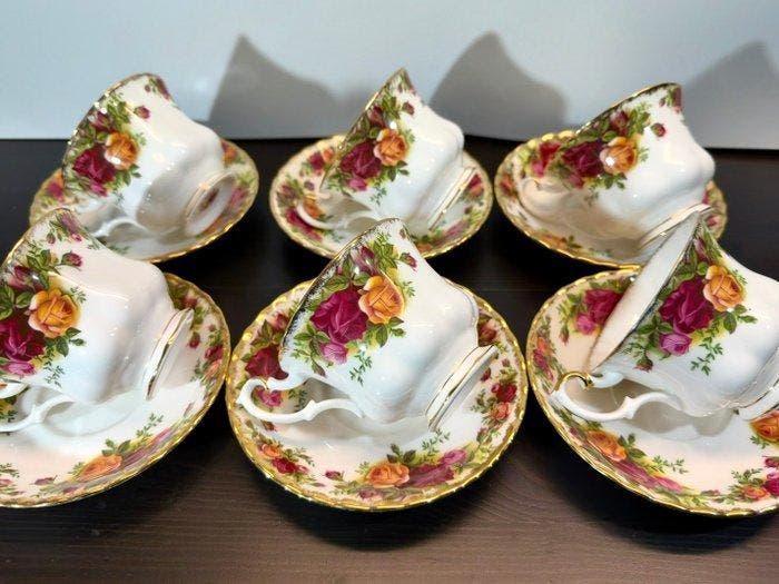 Royal Albert - Theeservies (12) - Been, Antiquités & Art, Antiquités | Meubles | Tables