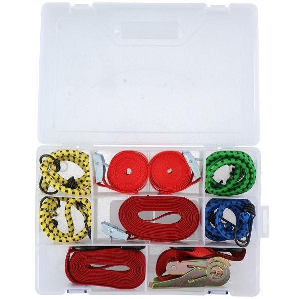 Assortiment spanbanden en snelbinders 8-delig (ONDERHOUD), Autos : Divers, Outils de voiture, Envoi