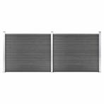 vidaXL Schuttingpanelenset 353x146 cm HKC zwart, Verzenden, Nieuw