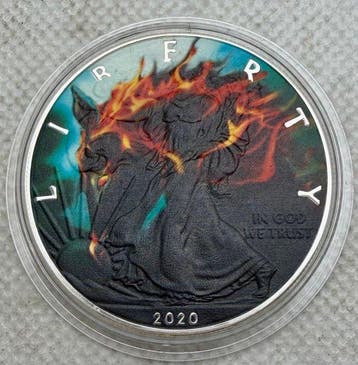 Verenigde Staten. 1 Dollar 2020, American Eagle, Colorized,