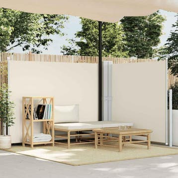 vidaXL Windscherm uittrekbaar 140x1000 cm crème, Verzenden