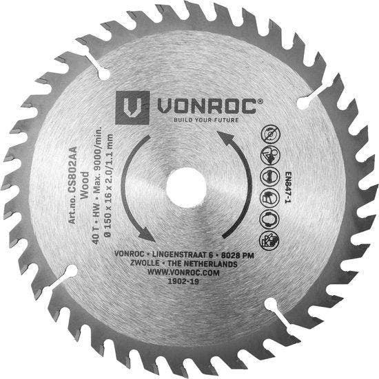 2dekans | VONROC Cirkelzaagblad – Ø150MM – 40 tanden –, Doe-het-zelf en Bouw, Gereedschap | Zaagmachines, Ophalen of Verzenden