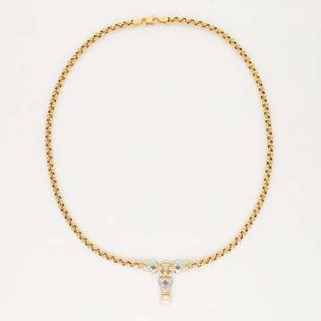 Collier avec pendentif - 14 carats Or jaune Diamant