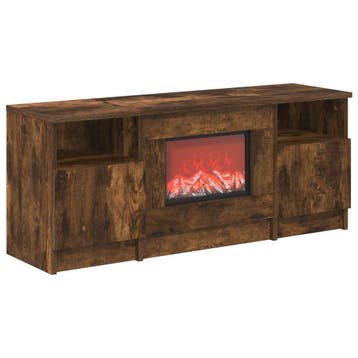 vidaXL Elektrische haard Gerookt eiken 98 x 28,5 x 40,5 cm, Verzenden, Nieuw