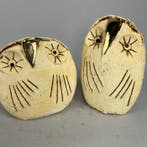 Ewa Budzowska - NO RESERVE- 2 OWLS- (decorated 24 carat