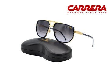 Carrera - 1072S - Rectangular Gold Metal & Blue Acetate