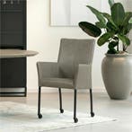 Leren eetkamerstoel Comfort met wieltjes en armleuning -, Huis en Inrichting, Stoelen, Nieuw, Leer, Ophalen of Verzenden, Modern