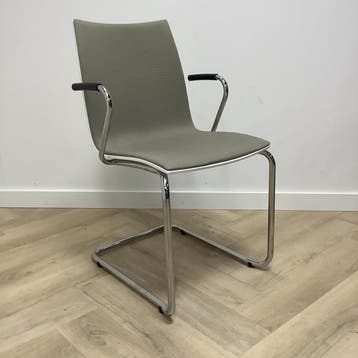 Casala Onyx II vergaderstoel / sledestoel,  wit/taupe -, Maison & Meubles