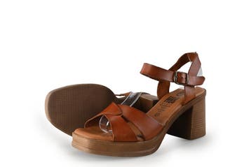 Hee Sandalen in maat 37 Cognac, Kleding | Dames, Overige kleuren, Verzenden, Sandalen of Muiltjes, Zo goed als nieuw
