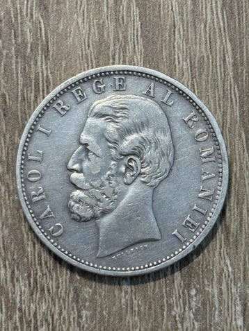 Roemenië. Carol I. 5 Lei 1881 / inscripted edge (Zonder