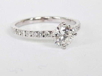 Bague de fiançailles - 14 carats Or blanc - 0.86ct. tw., Bijoux, Sacs & Beauté