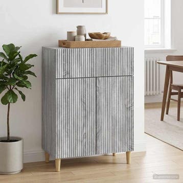 vidaXL Dressoir met lade Grijs sonoma 66 x 34,5 x 90 cm, Verzenden, Nieuw