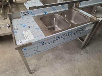 Inox dubbele spoeltafel, Ophalen