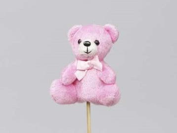 Bijsteker Pluche beertjes Roze 9 cm pak 8 stuks, Nieuw