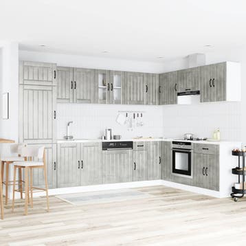 vidaXL Waskompkast Lucca 2 st Beton Grijs Bewerkt hout, Verzenden