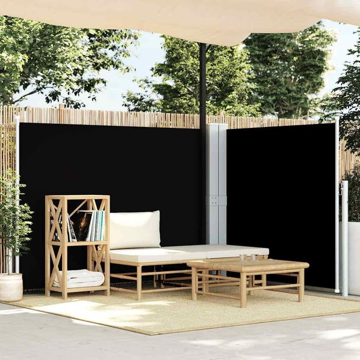 vidaXL Windscherm uittrekbaar 140x1000 cm zwart, Tuin en Terras, Parasols, Nieuw, Verzenden