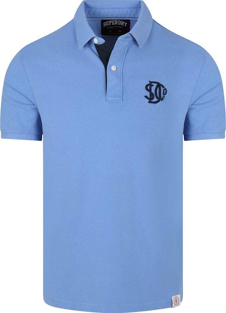 Superdry Polo Piqué Monogram Blauw maat Maat 52/54 (L) Heren, Kleding | Heren, Polo's, Blauw, Nieuw, Maat 52/54 (L), Verzenden
