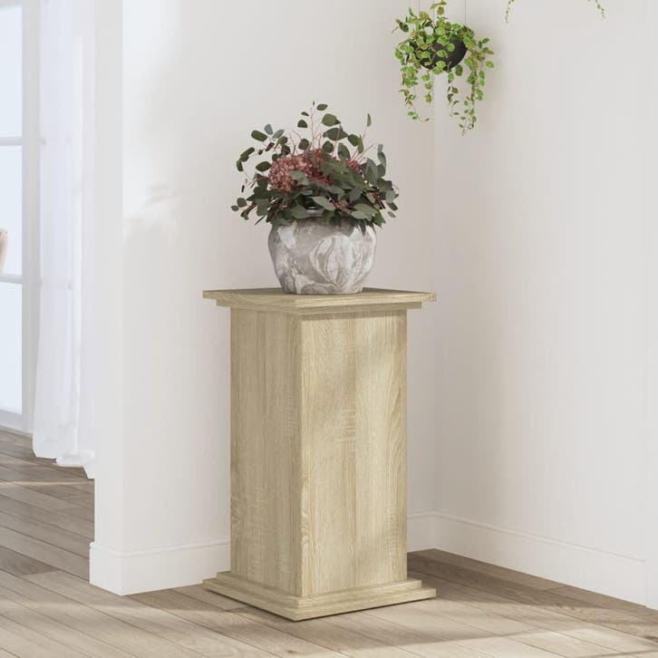 vidaXL Plantenstandaard 33x33x60 cm bewerkt hout sonoma, Tuin en Terras, Bloembakken en Plantenbakken, Nieuw, Verzenden