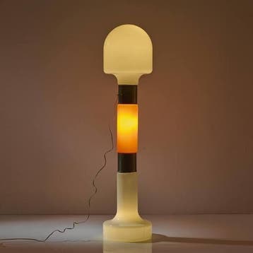 Staande lamp - Glas, Metaal - Retro lamp