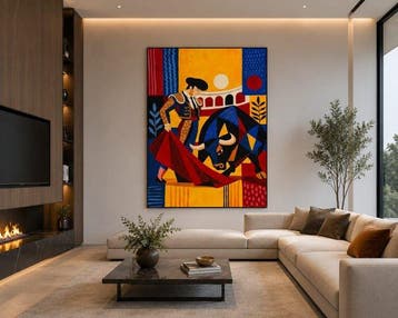 Adri Q 120 x 90 cm - El Encuentro del Torero y el Toro en la