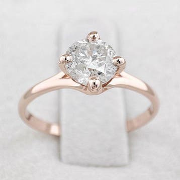 Zonder minimumprijs - Ring - 14 karaat Roségoud, G/SI -