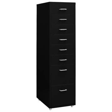 vidaXL Ladeblok verrijdbaar 28x41x109 cm metaal zwart, Verzenden, Nieuw