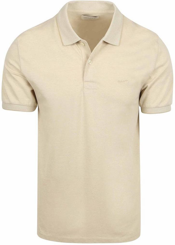 Gant 2Tone Piqué Poloshirt Ecru maat Maat 52/54 (L) Heren, Kleding | Heren, Polo's, Beige, Nieuw, Maat 52/54 (L), Verzenden