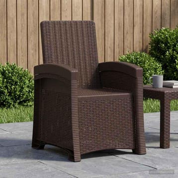 vidaXL Ligstoel Rieten Look Bruin PP, Tuin en Terras, Tuinstoelen, Verzenden, Nieuw