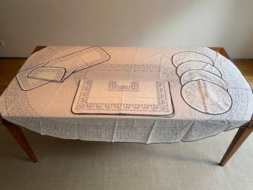 Indisch-Blau Zwiebelmuster - Tafelkleed (8) - 204 cm - 156